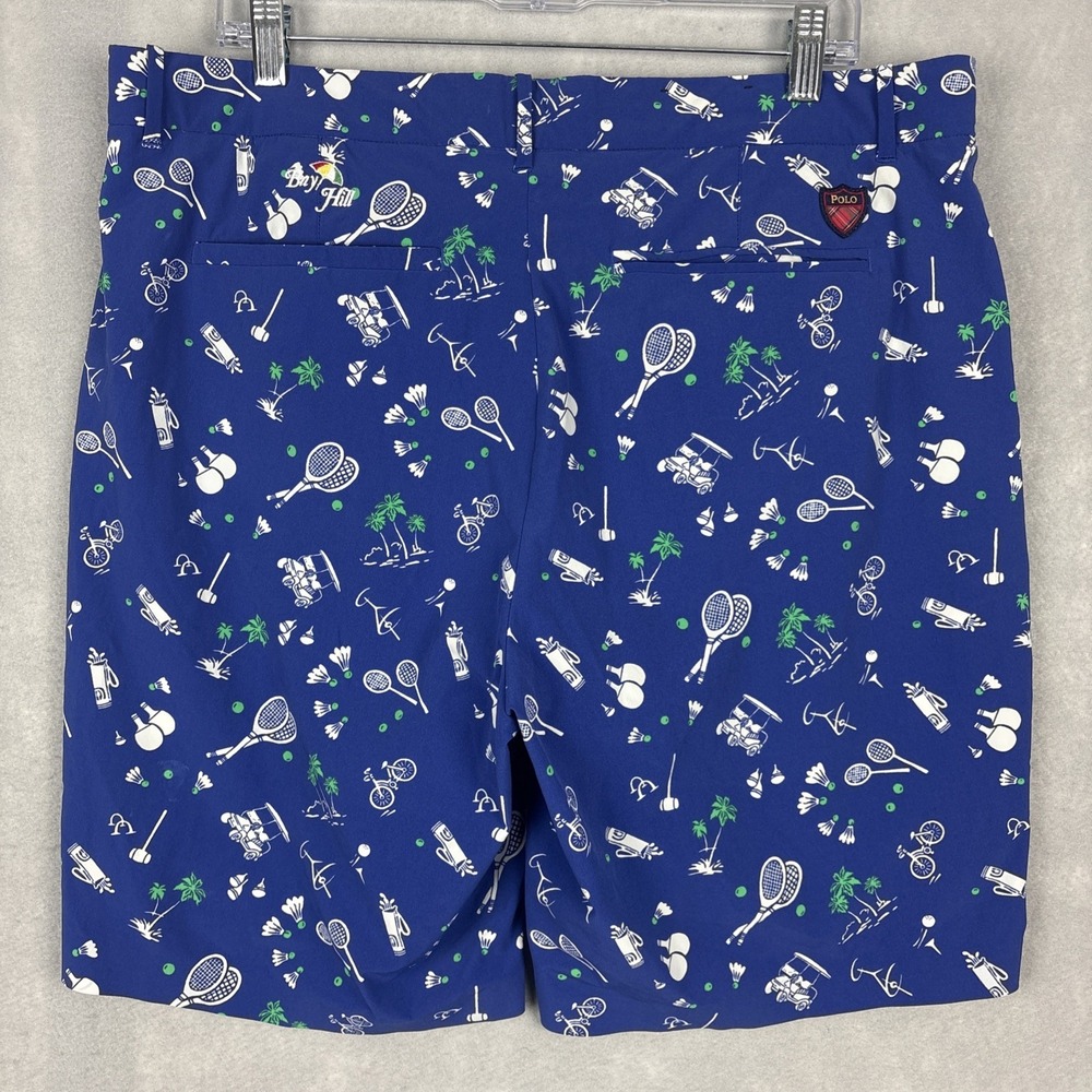 Polo Golf Hybrid Shorts Mens 36 Blue Sports AOP Bay Hill Crest Patch Lined